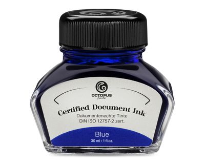 Octopus Document Ink blue, document-proof ink, certified according to DIN ISO 12757-2, 30 ml