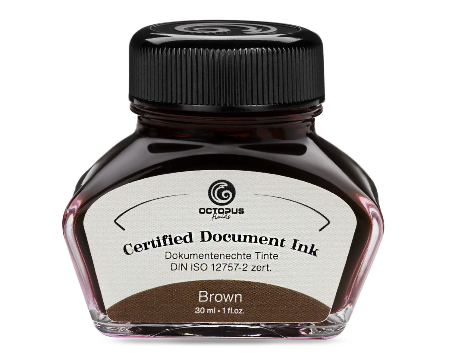 Octopus Document Ink brown, document-proof ink, certified according to DIN ISO 12757-2, 30 ml