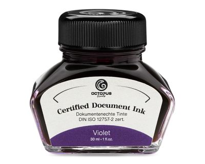 Octopus Document Ink violet, document-proof ink, certified according to DIN ISO 12757-2, 30 ml