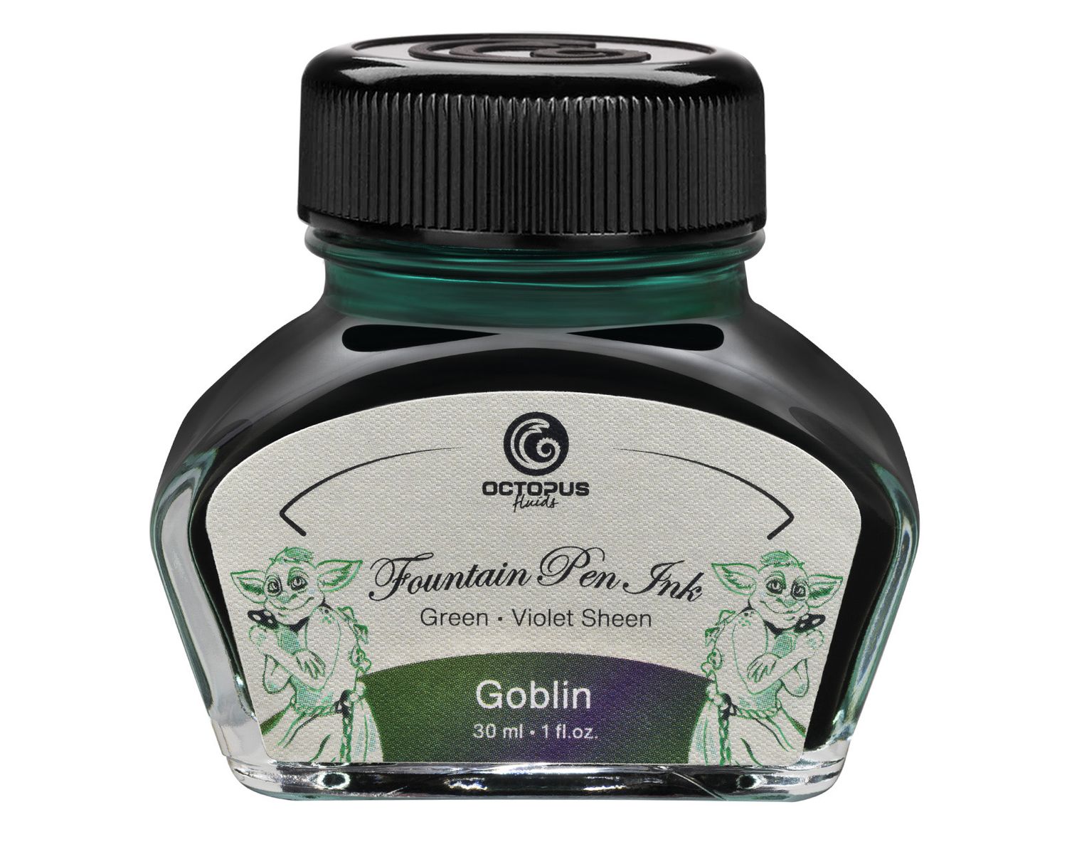 Octopus Fountain Pen Ink Sheen, Goblin, green, 30 ml