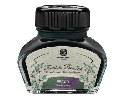 Octopus Fountain Pen Ink Sheen, Witch, green, 30 ml