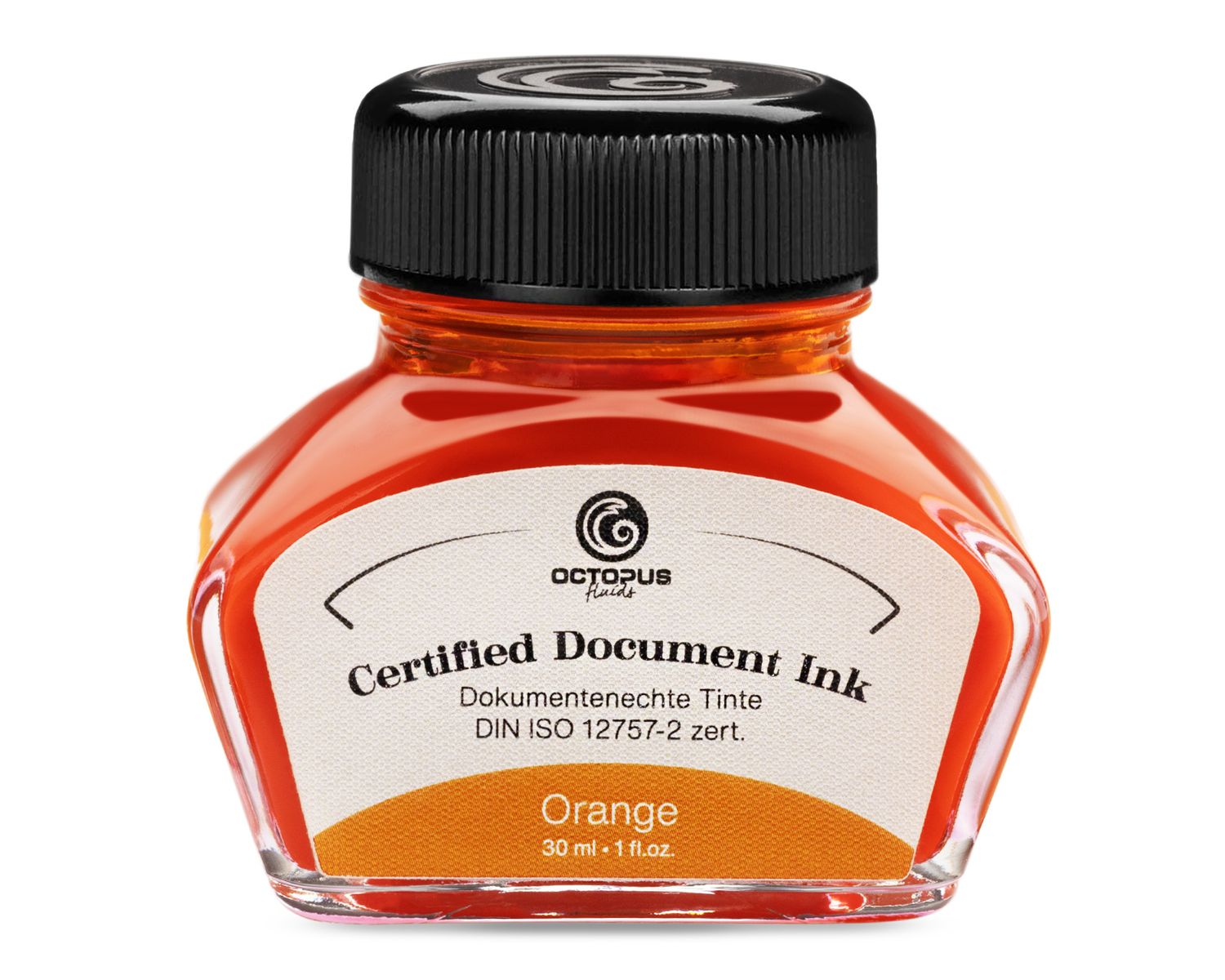Octopus Document Ink orange, document-proof ink, certified according to DIN ISO 12757-2, 30 ml