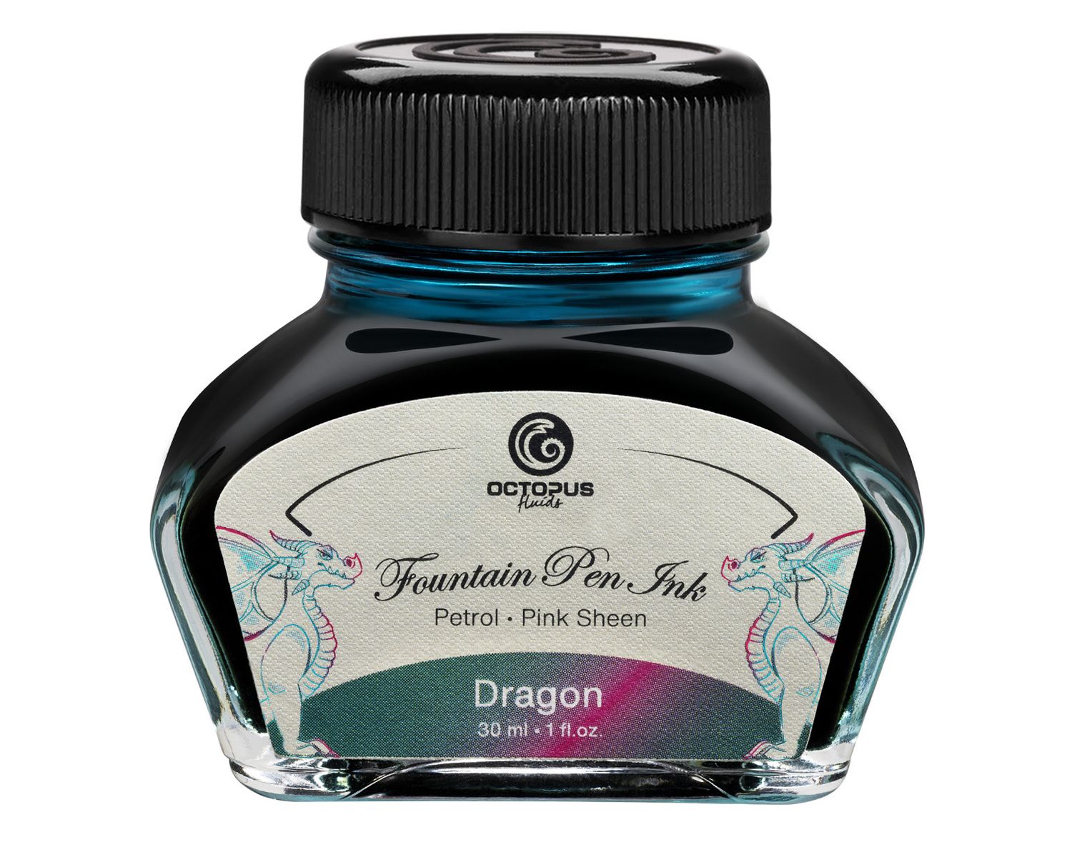 Octopus Fountain Pen Ink Sheen, Dragon, petrol, 30 ml