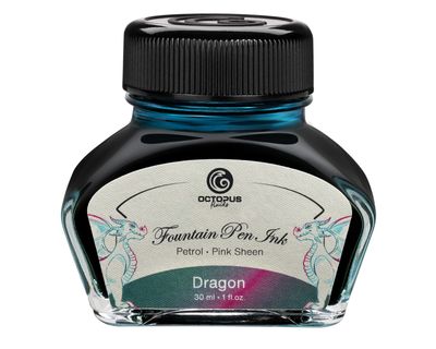 Octopus Fountain Pen Ink Sheen, Dragon, petrol, 30 ml