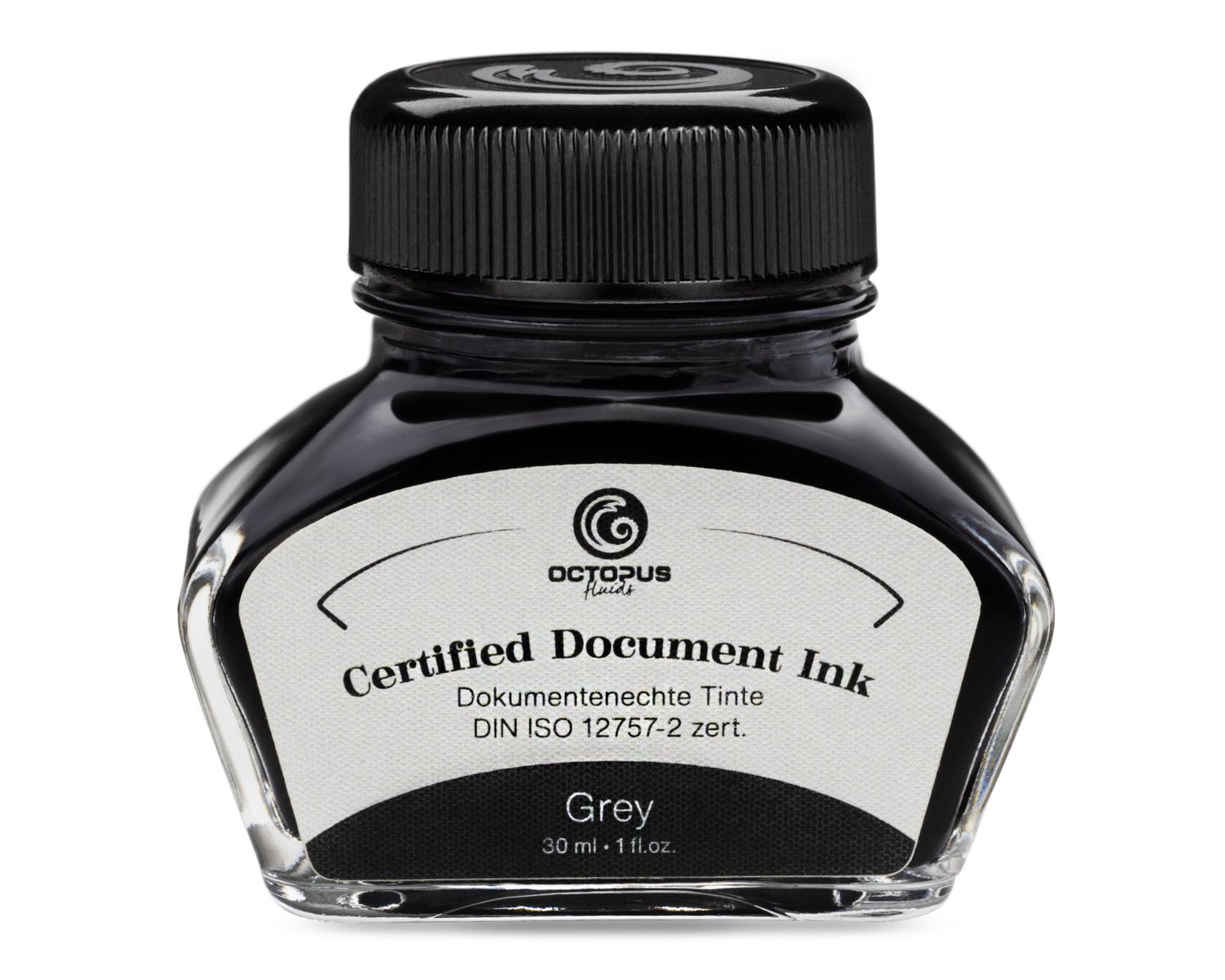 Octopus Document Ink Grey, document-proof ink, certified according to DIN ISO 12757-2, 30 ml