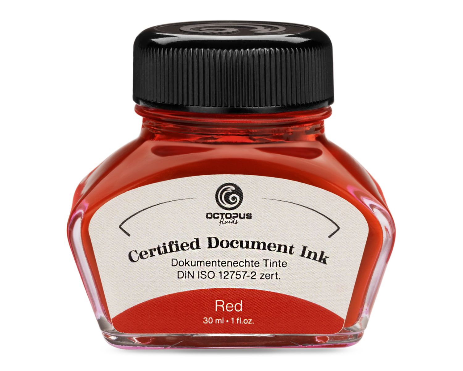 Octopus Document Ink red, document-proof ink, certified according to DIN ISO 12757-2, 30 ml