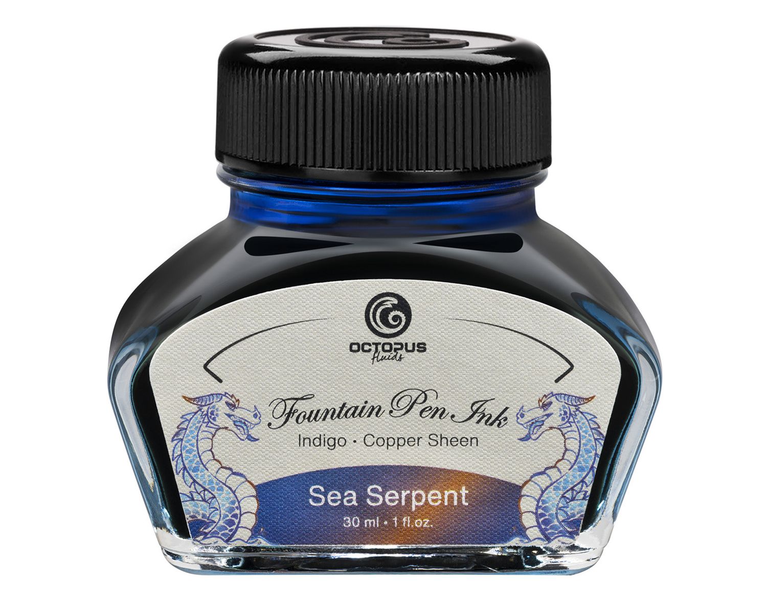Octopus Fountain Pen Ink Sheen, Sea Serpent, blue, 30 ml