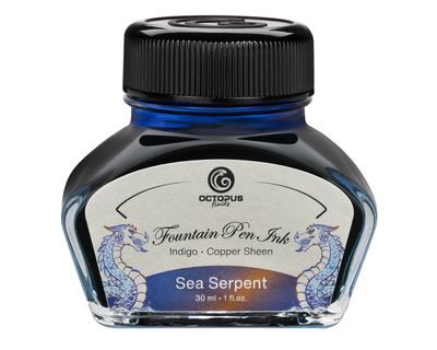 Octopus Fountain Pen Ink Sheen, Sea Serpent, blue, 30 ml