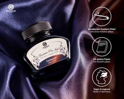 Octopus Fountain Pen Ink Sheen, Cerberus, blue, 30 ml
