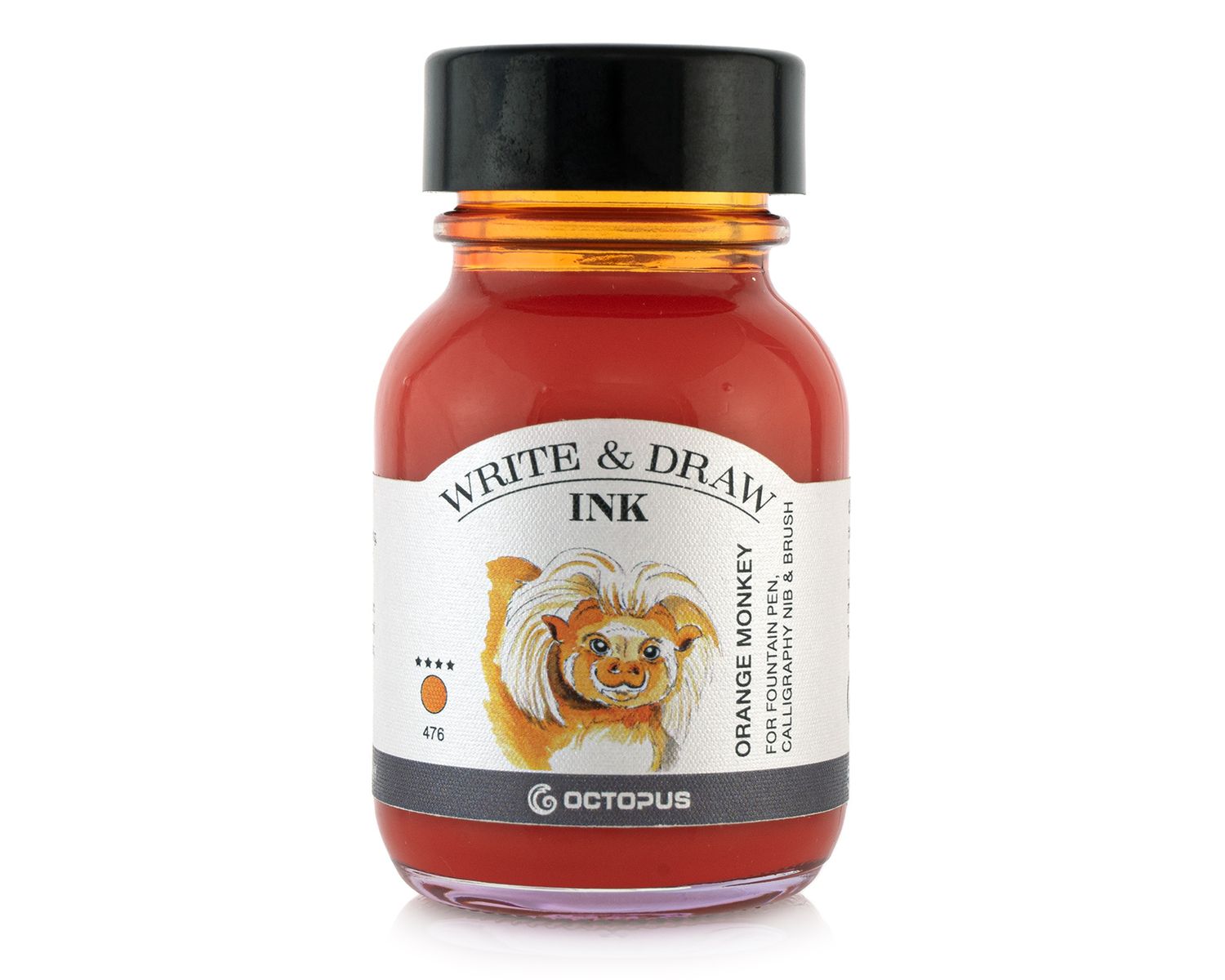 Octopus Write and Draw Ink 380 Orange Monkey, pigmented, waterproof, document-proof, 50 ml