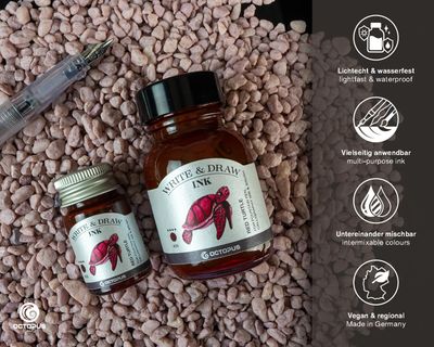 Octopus Write and Draw Ink 380 Red Turtle, pigmented, waterproof, document-proof, 50 ml