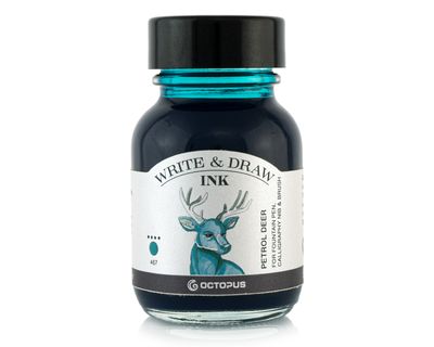 Octopus Write and Draw Ink 380 Petrol Deer, pigmented, waterproof, document-proof, 50 ml
