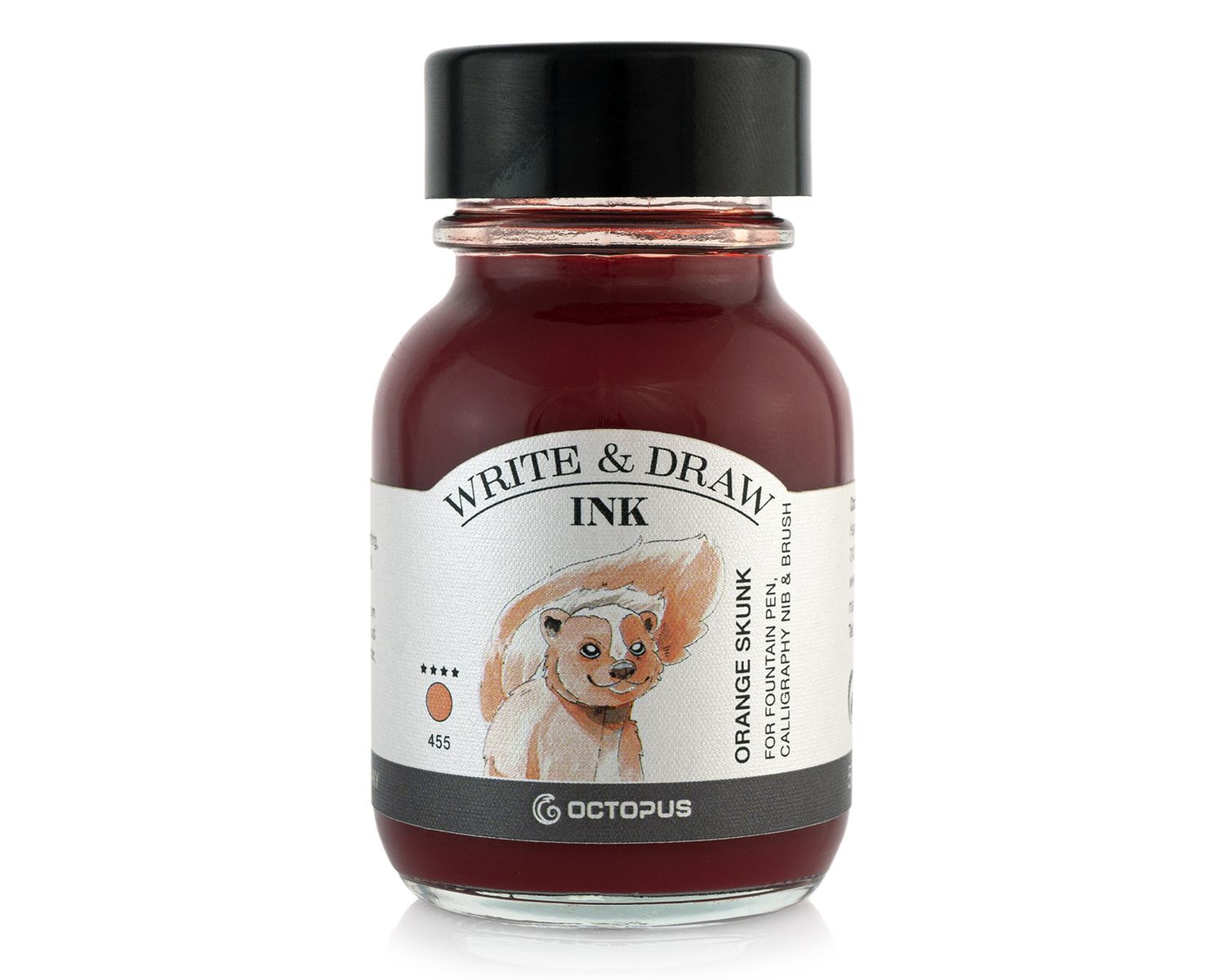 Octopus Write and Draw Ink 380 Orange Skunk, pigmented, waterproof, document-proof, 50 ml