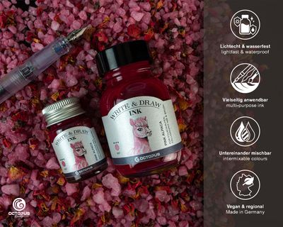 Octopus Write and Draw Ink 380 Pink Alpaca, pigmented, waterproof, document-proof, 50 ml