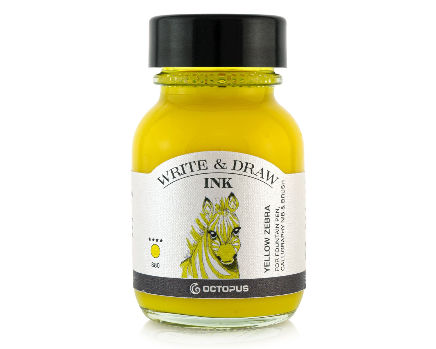 Octopus Write and Draw Ink 380 Yellow Zebra, pigmented, waterproof, document-proof, 50 ml