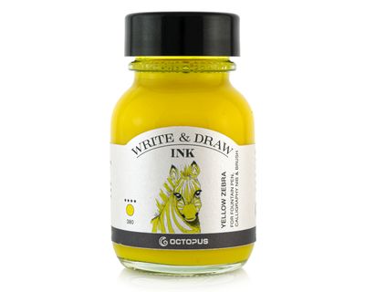 Octopus Write and Draw Ink 380 Yellow Zebra, pigmented, waterproof, document-proof, 50 ml
