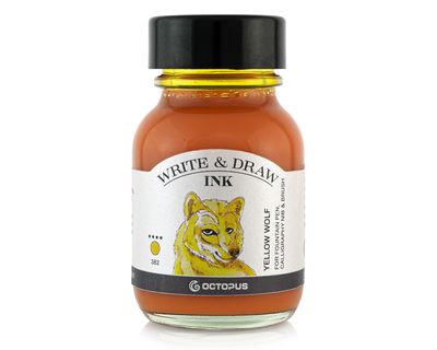 Octopus Write and Draw Ink 380 Yellow Wolf, pigmented, waterproof, document-proof, 50 ml