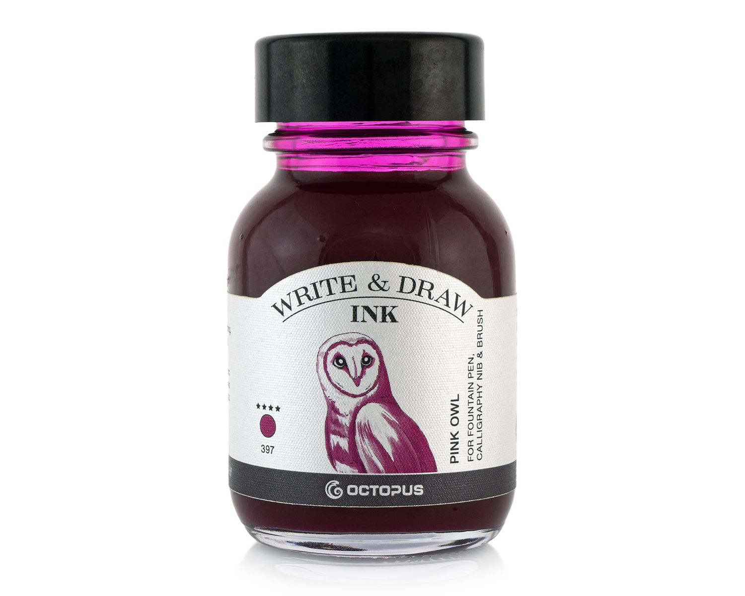 Octopus Write and Draw Ink 380 Pink Owl, pigmented, waterproof, document-proof, 50 ml