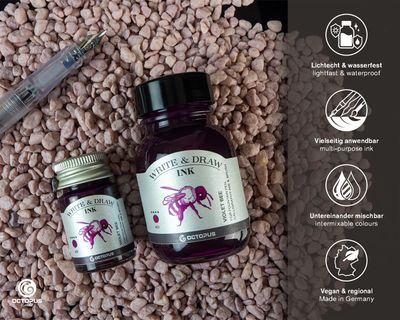 Octopus Write and Draw Ink 380 Violet Bee, pigmented, waterproof, document-proof, 50 ml