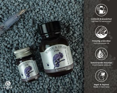 Octopus Write and Draw Ink 380 Blue Chameleon,, pigmented, waterproof, document-proof, 50 ml