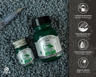 Octopus Write and Draw Ink 380 Green Eagle, pigmented, waterproof, document-proof, 50 ml