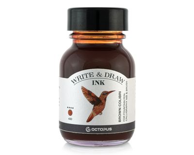 Octopus Write and Draw Ink 380 Brown Colibri, pigmented, waterproof, document-proof, 50 ml