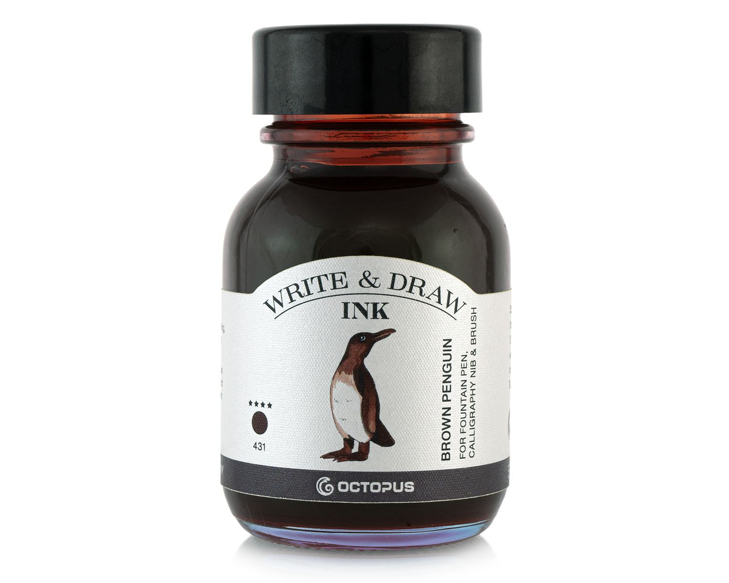 Octopus Write and Draw Ink 380 Brown Penguin, pigmented, waterproof, document-proof, 50 ml