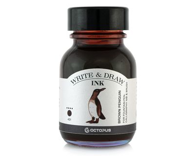 Octopus Write and Draw Ink 380 Brown Penguin, pigmented, waterproof, document-proof, 50 ml