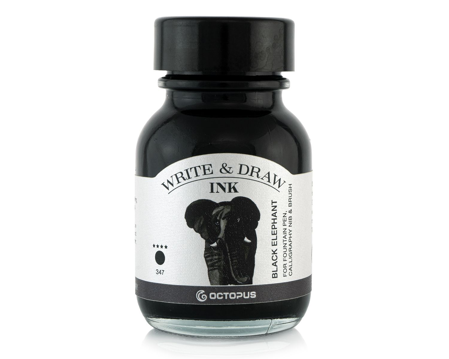 Octopus Write and Draw Ink 380 Black Elephant, pigmented, waterproof, document-proof, 50 ml