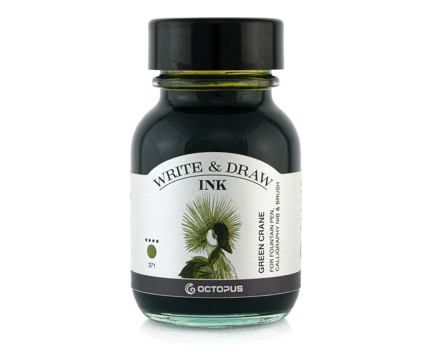 Octopus Write and Draw Ink 380 Green Crane, pigmented, waterproof, document-proof, 50 ml