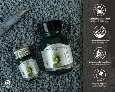 Octopus Write and Draw Ink 380 Green Crane, pigmented, waterproof, document-proof, 50 ml