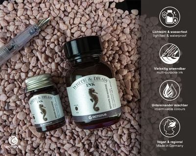 Octopus Write and Draw Ink 380 Brown Seahorse, pigmented, waterproof, document-proof, 50 ml