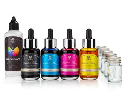 Rainbow Ink Mixing Kit made of OCTOPUS Fluids fountain pen ink