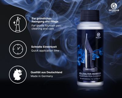 Octopus Ink cleaner, fountain pen cleaner for cleaning fountain pens and nibs, 100 ml