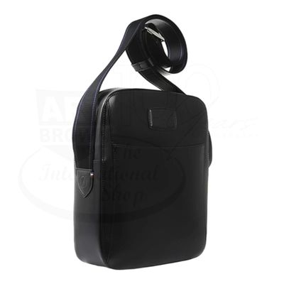 S.T. Dupont Line D Black Leather Medium Cross Shoulder Bag