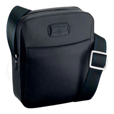 ST Dupont Line D Black Leather Medium Cross Shoulder Bag