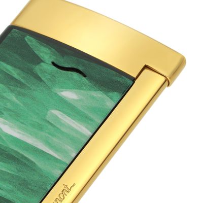 ST DUPONT Lighter Slim 7 Geode Green Gold