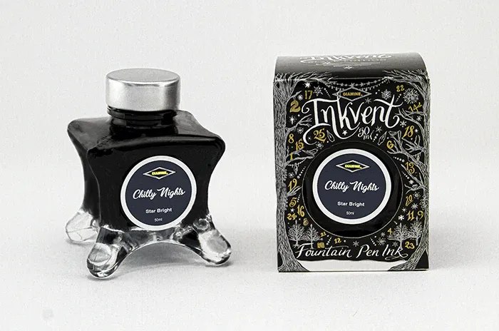 Diamine Black Edition Inkvent Extreme Sheen Fountain Pen Ink Chilly Nights -  10ml
