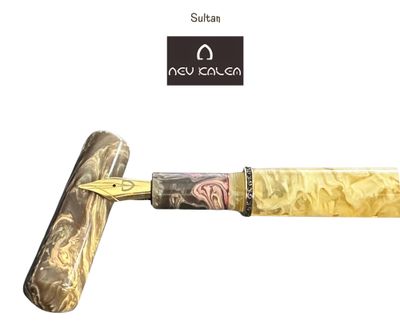 Nev Kalem Amber Fountain Pen # 6 Jowo Stainless Steel Gold Nib - Sultan