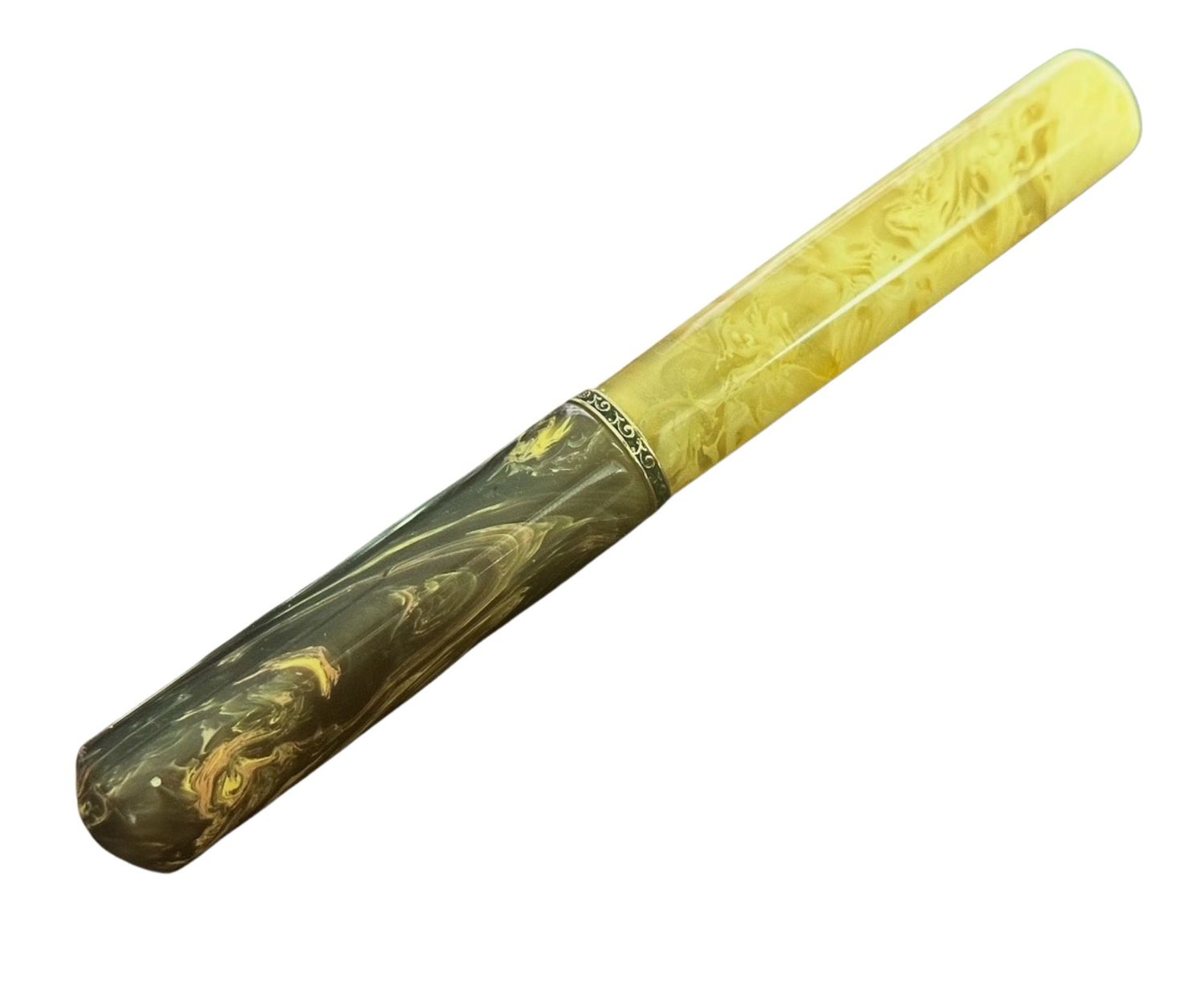 Nev Kalem Amber Fountain Pen # 6 Jowo Stainless Steel Gold Nib - Sultan