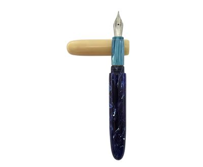 Nev Kalem Amber Fountain Pen # 6 Jowo Stainless Steel Silver Nib - Goknil