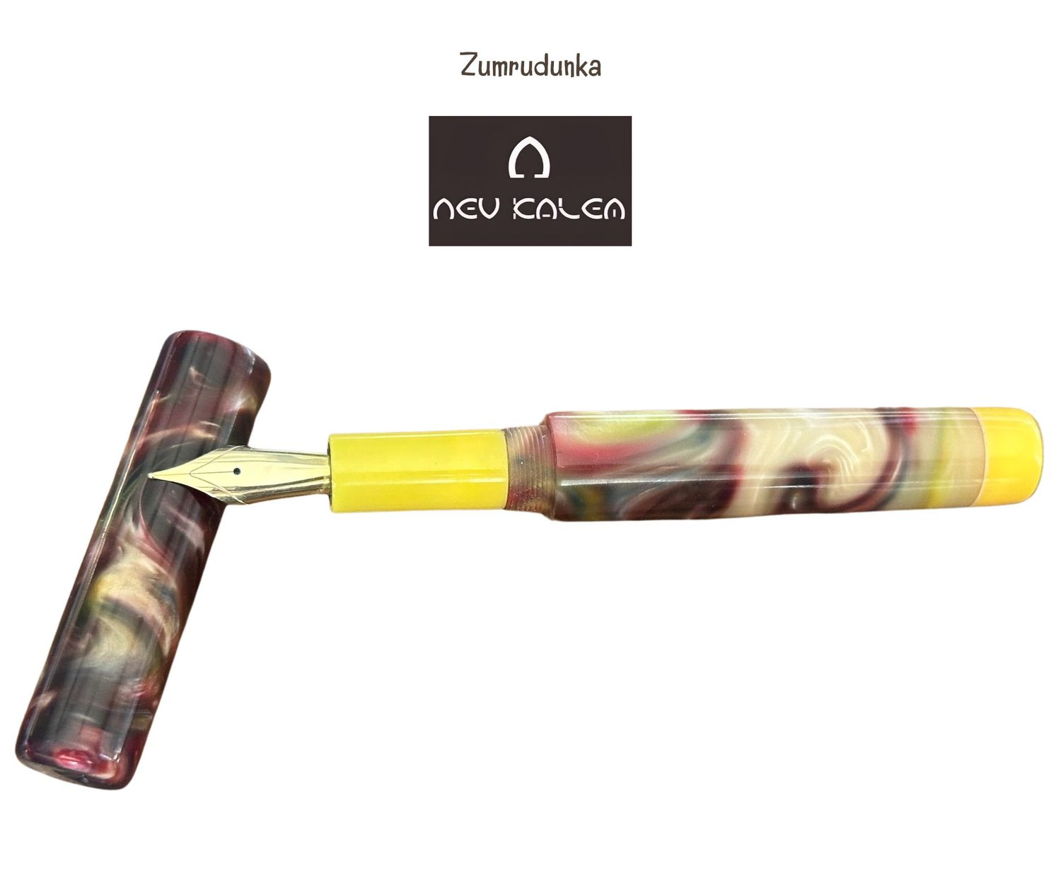 Nev Kalem Amber Fountain Pen # 6 Jowo Stainless Steel Gold Nib - Zumrudunka