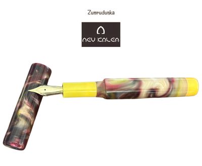 Nev Kalem Amber Fountain Pen # 6 Jowo Stainless Steel Gold Nib - Zumrudunka