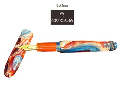 Nev Kalem Amber Fountain Pen # 6 Jowo Stainless Steel Gold Nib - Sutliman