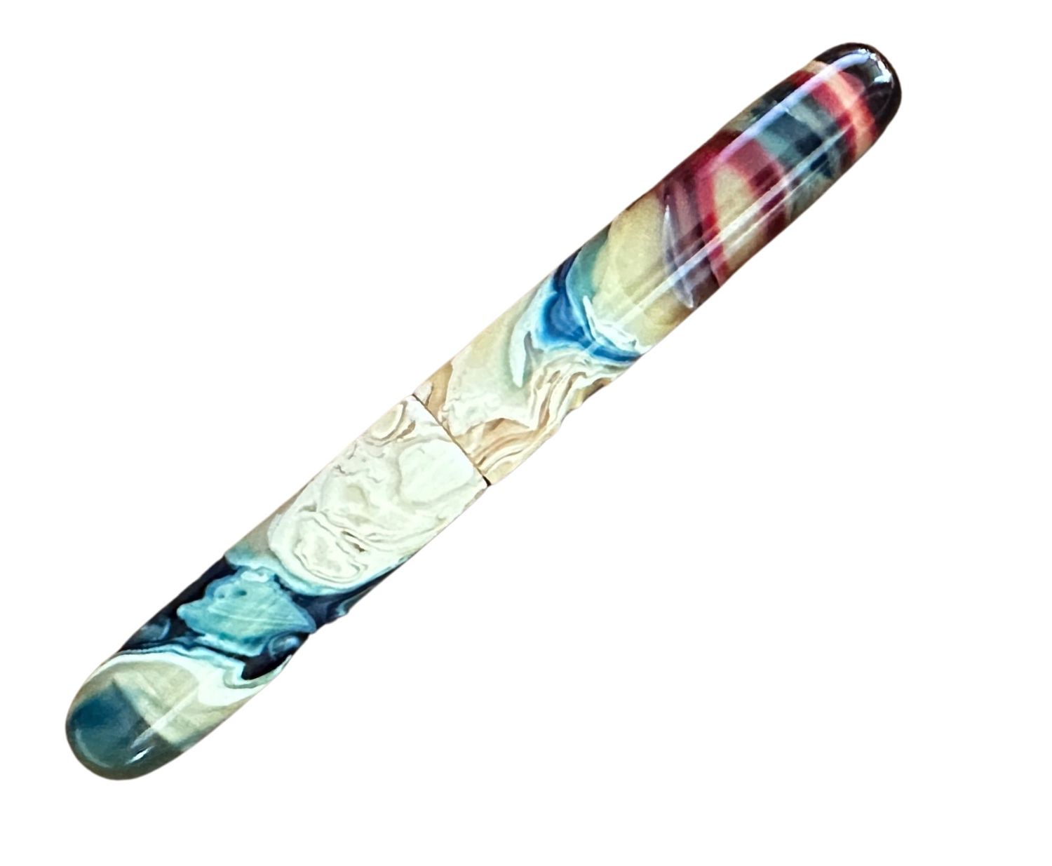 Nev Kalem Amber Fountain Pen # 6 Jowo Stainless Steel Gold Nib - Anadolu