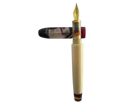Nev Kalem Amber Fountain Pen # 6 Jowo Stainless Steel Gold Nib - Gulnihal