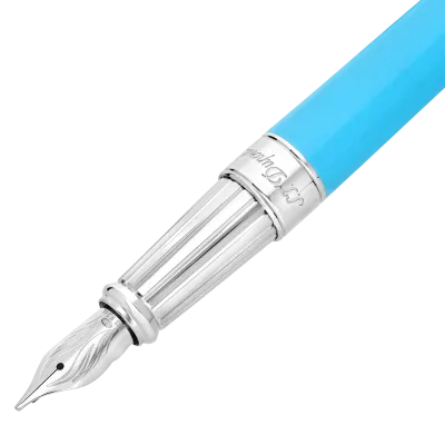 ST DUPONT Line D Eternity - Fountain Pen-  Large  - Turquoise - 14k Gold Nib - Medium Point