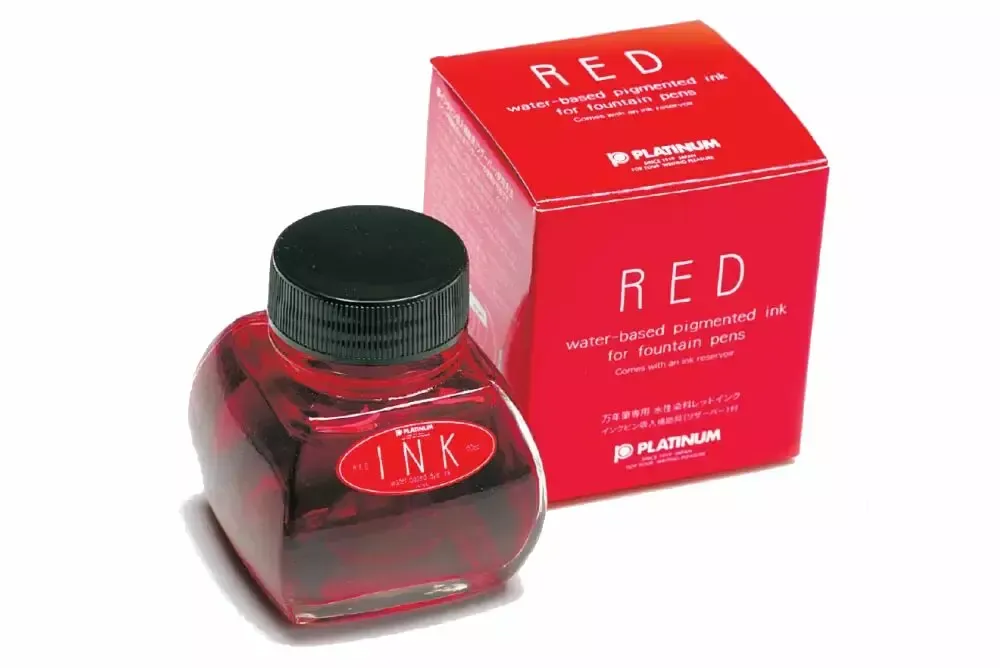 Platinum Dyestuff Ink Bottle - Red / 60ml Glass Bottle