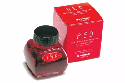 Platinum Dyestuff Ink Bottle - Red / 60ml Glass Bottle