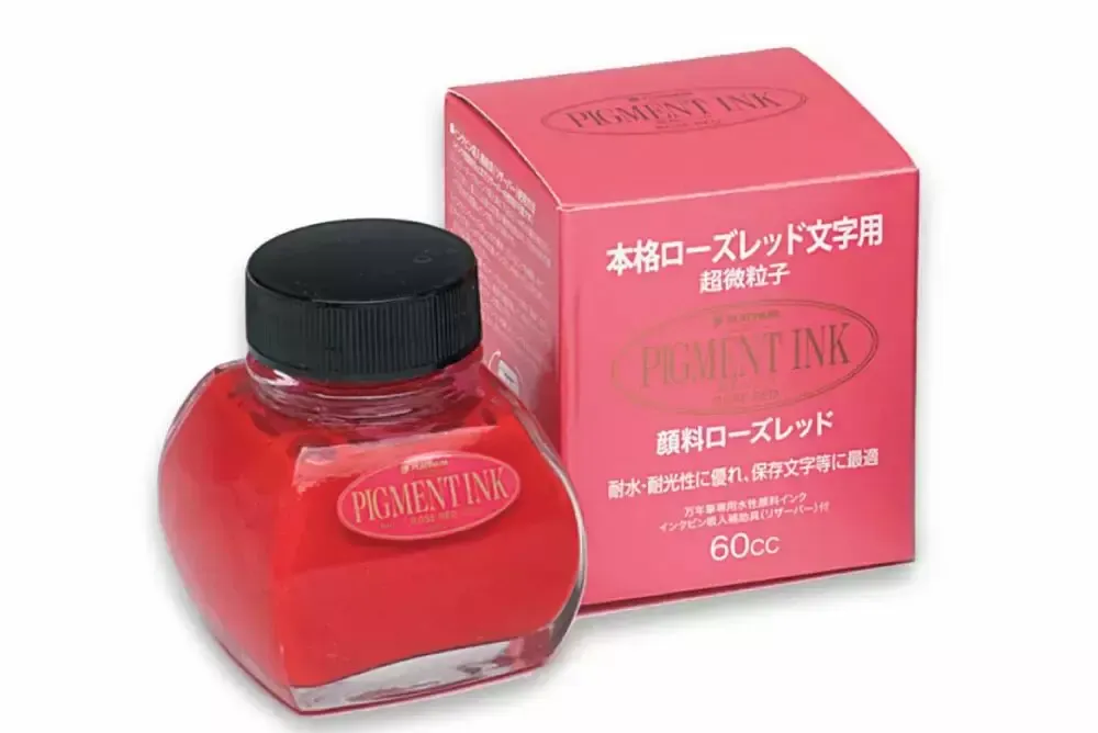 Platinum Pigment Ink Bottle - Rose Red / 60ml Glass Bottle
